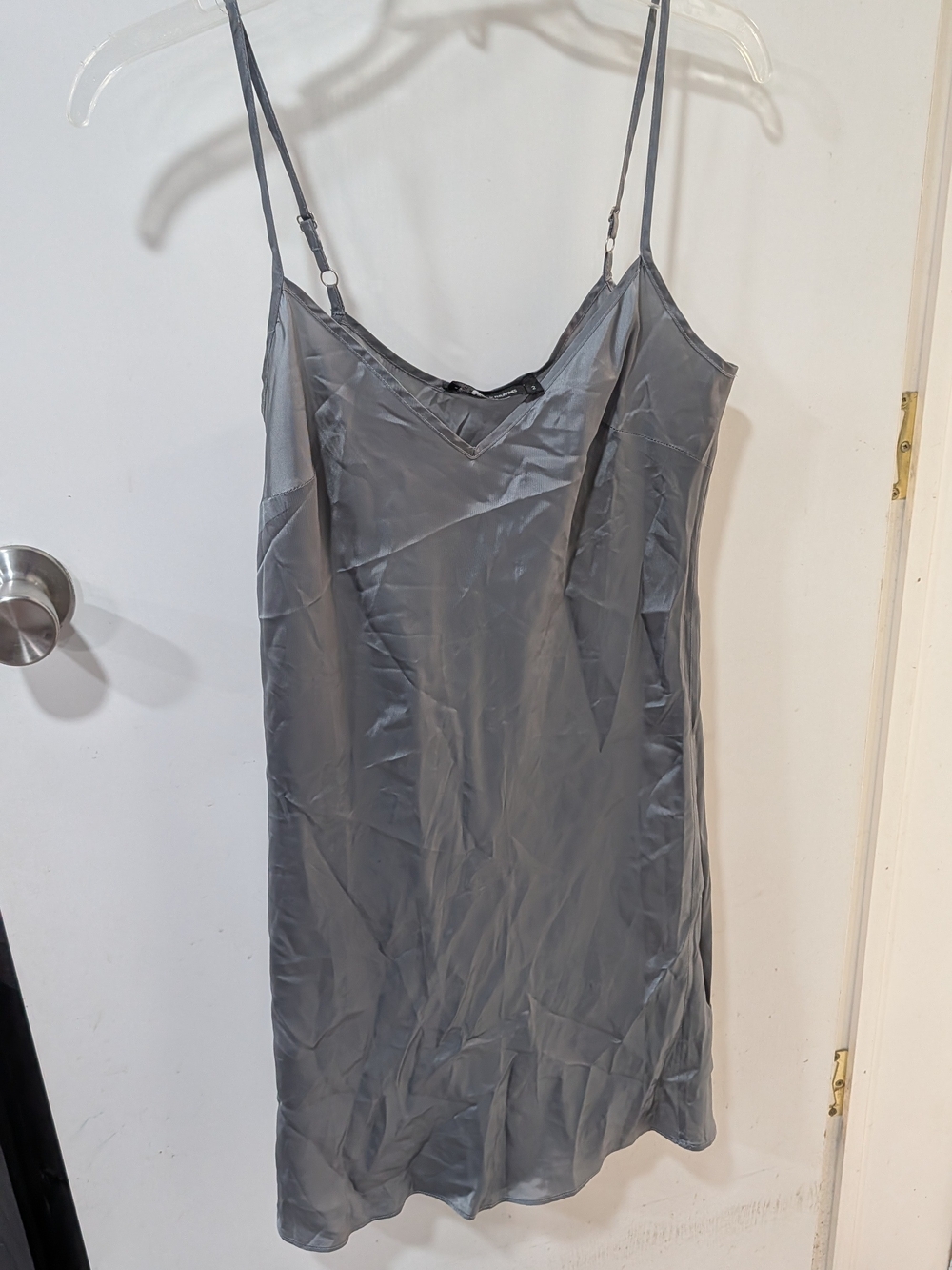 Club Monaco Silver-Gray Satin Slip Dress